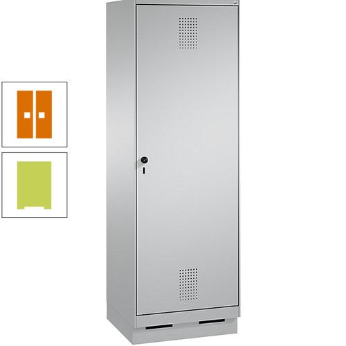 Doppel-Spind, Garderobenschrank, 1 Tür für 2 Abteile a 300 mm, Korpus anthrazitgrau, Türen anthrazitgrau, 1.800 x 600 x 500 mm (HxBxT)