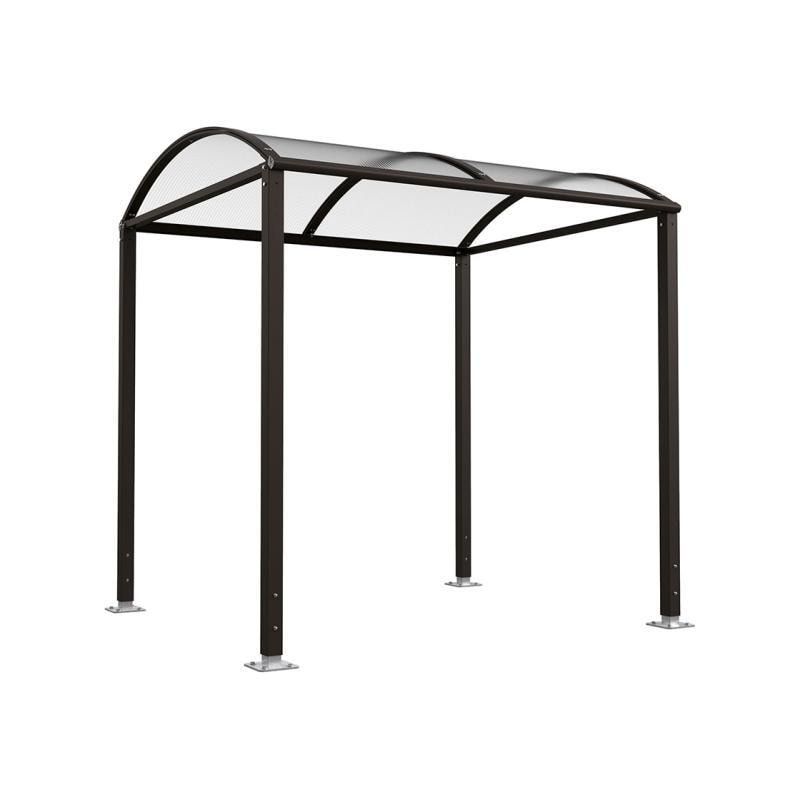 Fahrradunterstand, Fahrradüberdachung, Erweiterung, LED Beleuchtung, 2.635 x 2.500 x 2.090 mm (HxBxT), auf Bodenplatten, Regenrinne, Farbe enzianblau