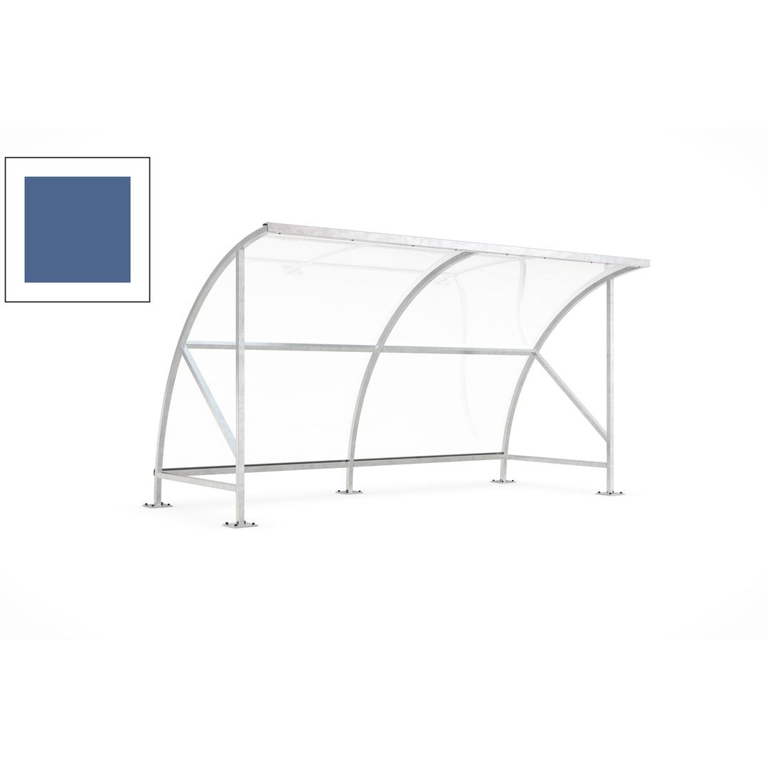 Fahrradunterstand - Fahrradgarage mit Bogendach - Stahl und Kunststoff - 2.290 x 4.130 x 2.100 mm (HxBxT) - Farbe Achatgrau