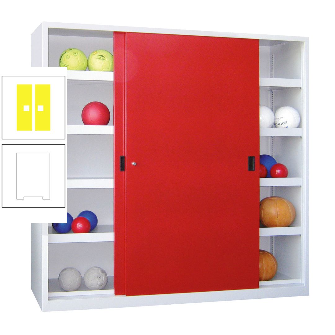 Ballschrank - Schiebetüren - Trennwand - 8 Böden - 1.950x1.500x600 mm (HxBxT) - anthrazitgrau