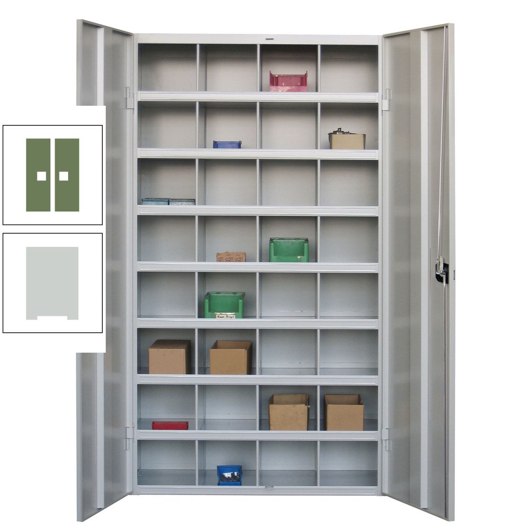 Fächerschrank - Sortierstation - Büroschrank - 32 Fächer - 1.800 x 1.000 x 530 mm (HxBxT) - Materialschrank - anthrazitgrau