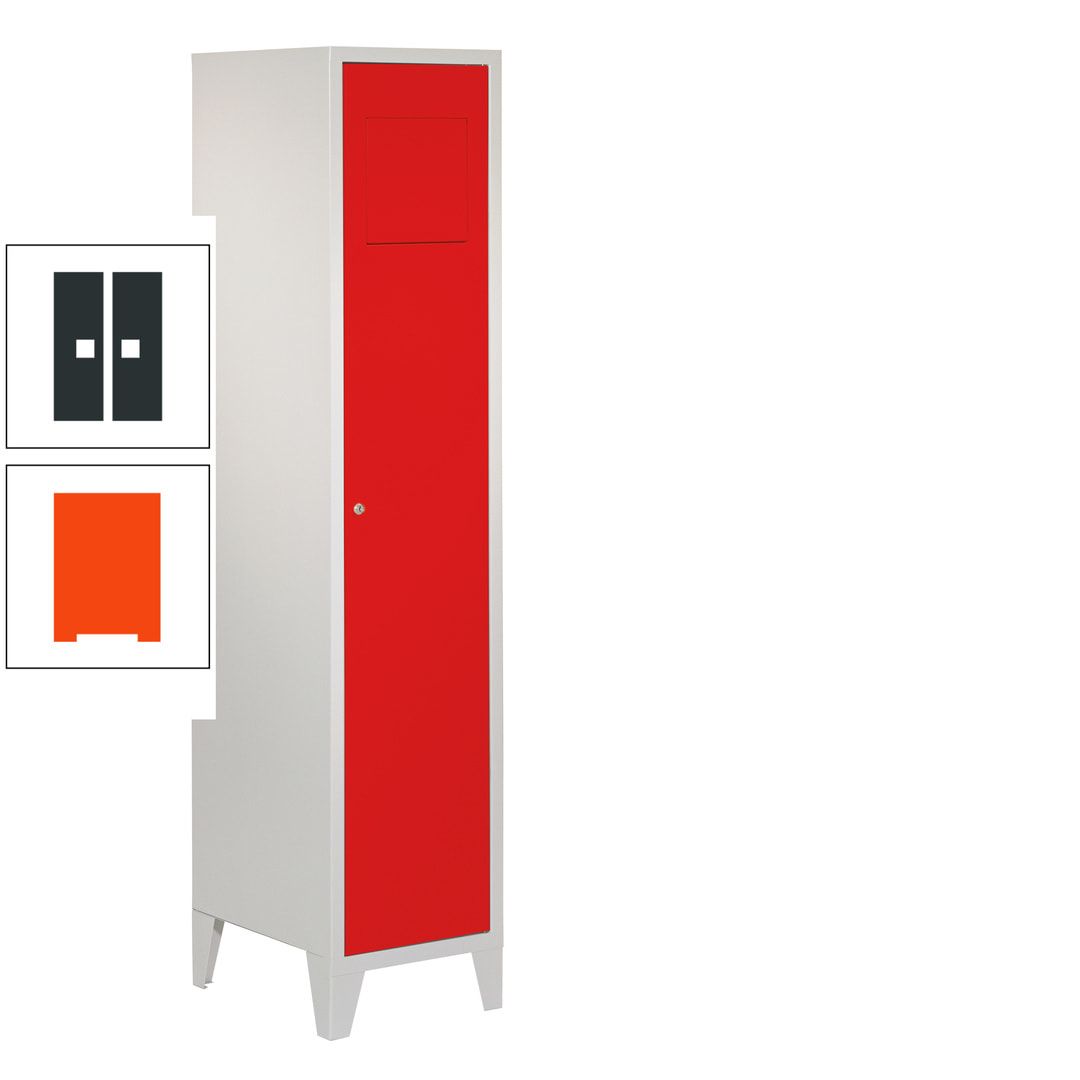 Wäschesammelschrank - 1.850 x 400 x 500 mm (HxBxT) - Füße - Drehriegel - anthrazitgrau