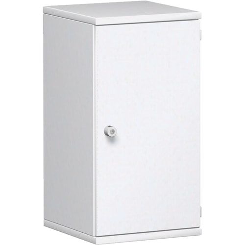 Flügeltürenschrank, Holztüren, Schloss links, 2 Ordnerhöhen, 1 Einlegeboden, 768 x 400 x 425 mm (HxBxT), Frontfarbe Ahorn, Korpusfarbe Ahorn