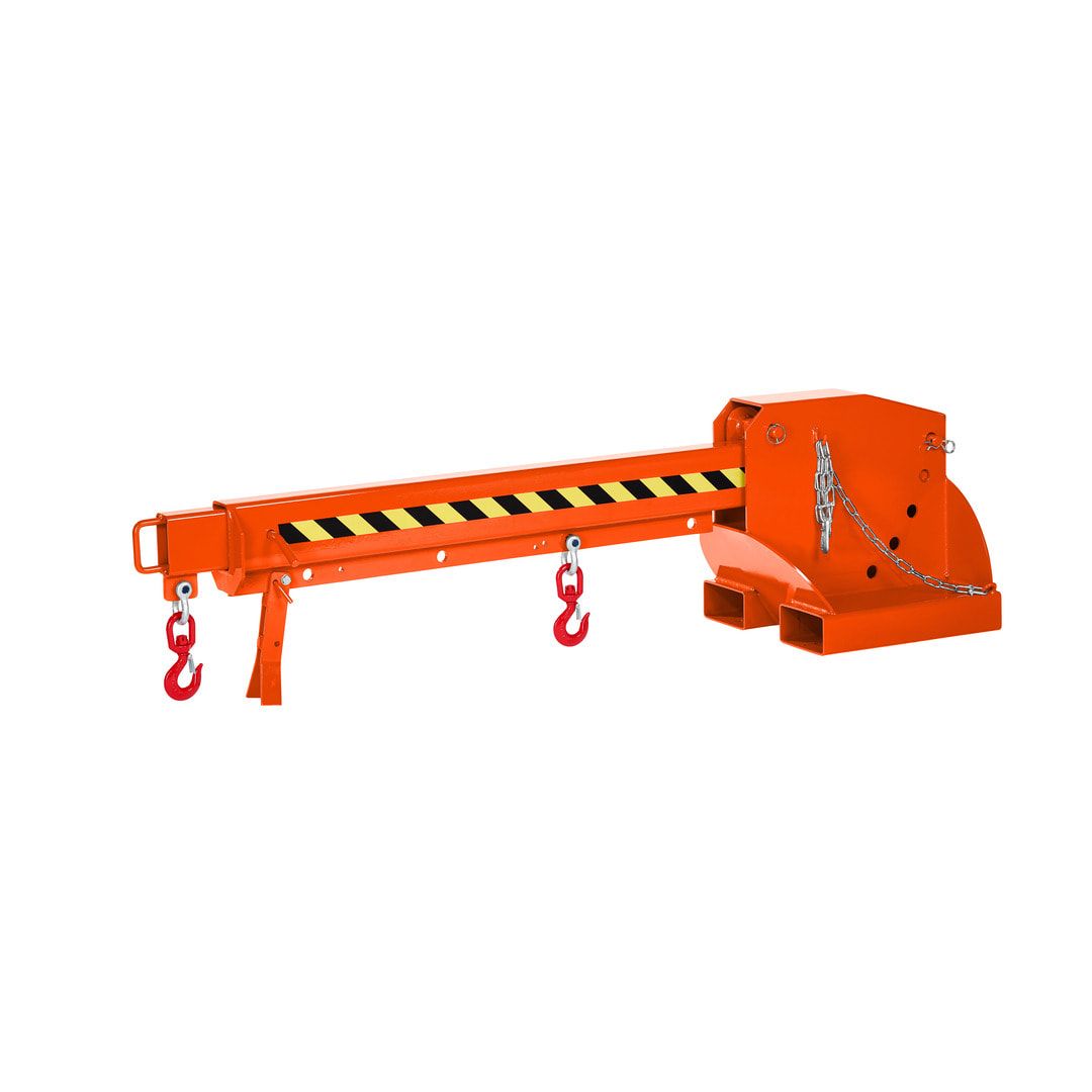 Kranarm für Gabelstapler - Traglast 1.000 - 5.000 kg - Länge 2.260 - 3.760 mm - höhenverstellbar - anthrazitgrau