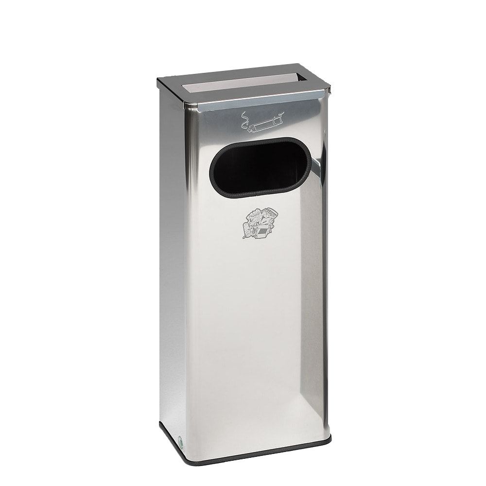 Ascher-Abfallsammler - Volumen 32 l - 760 x 310 x 220 mm (HxBxT) - Antik-silber, Struktur