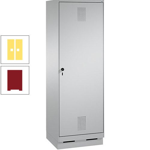 Doppel-Spind, Garderobenschrank, 1 Tür für 2 Abteile a 300 mm, Korpus anthrazitgrau, Türen anthrazitgrau, 1.800 x 600 x 500 mm (HxBxT)