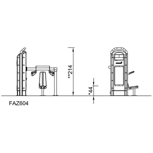 Schulterpresse Pro, Schulter-Ellbogenstrecker, anpassbar, geschlossenes Gehäuse, ergonomisch, multifunktional 2.140 x 1.310 x 1.880 mm (HxBxT), Orange