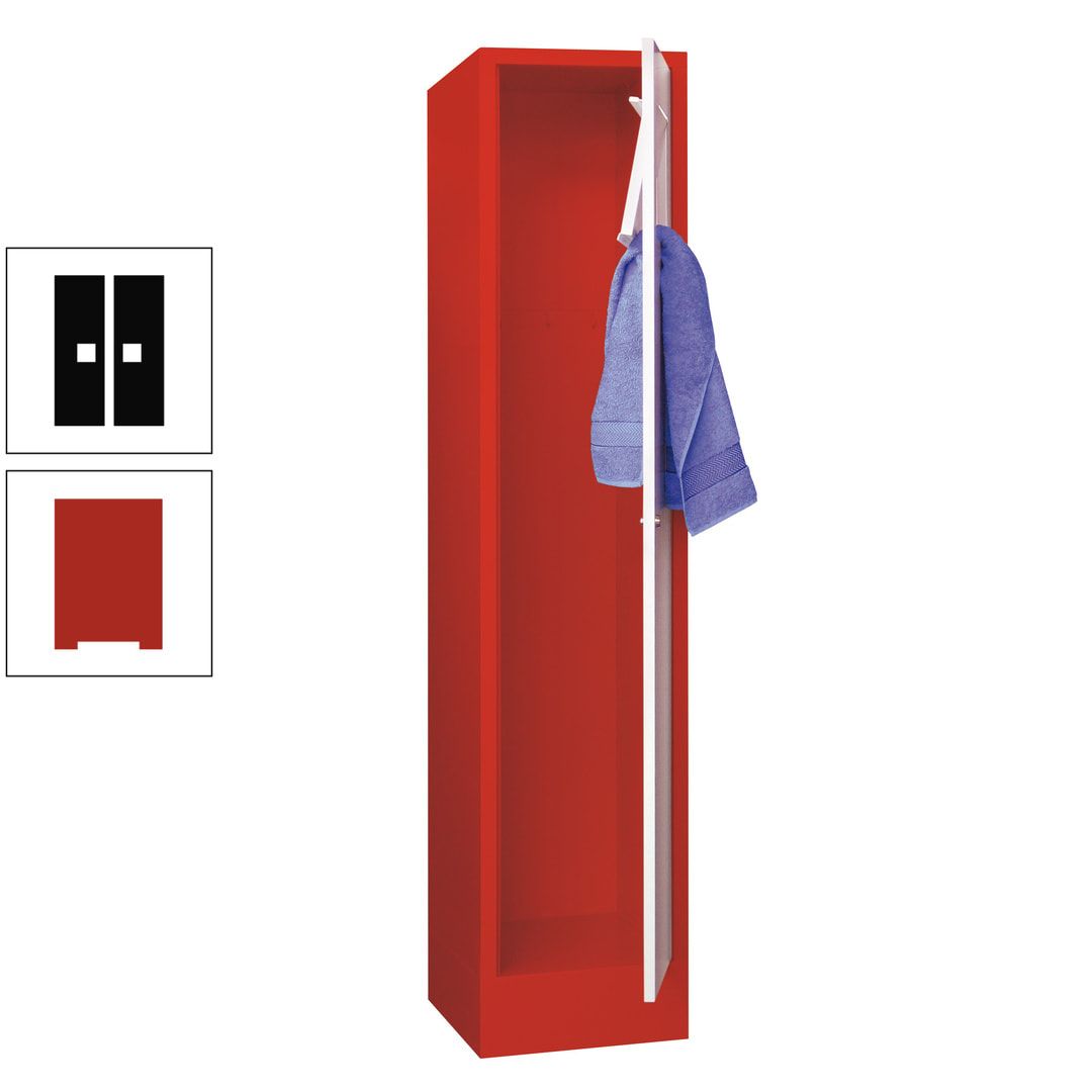 Wäschesammelschrank - 1.850 x 400 x 500 mm (HxBxT) - Sockel - Drehriegel - anthrazitgrau