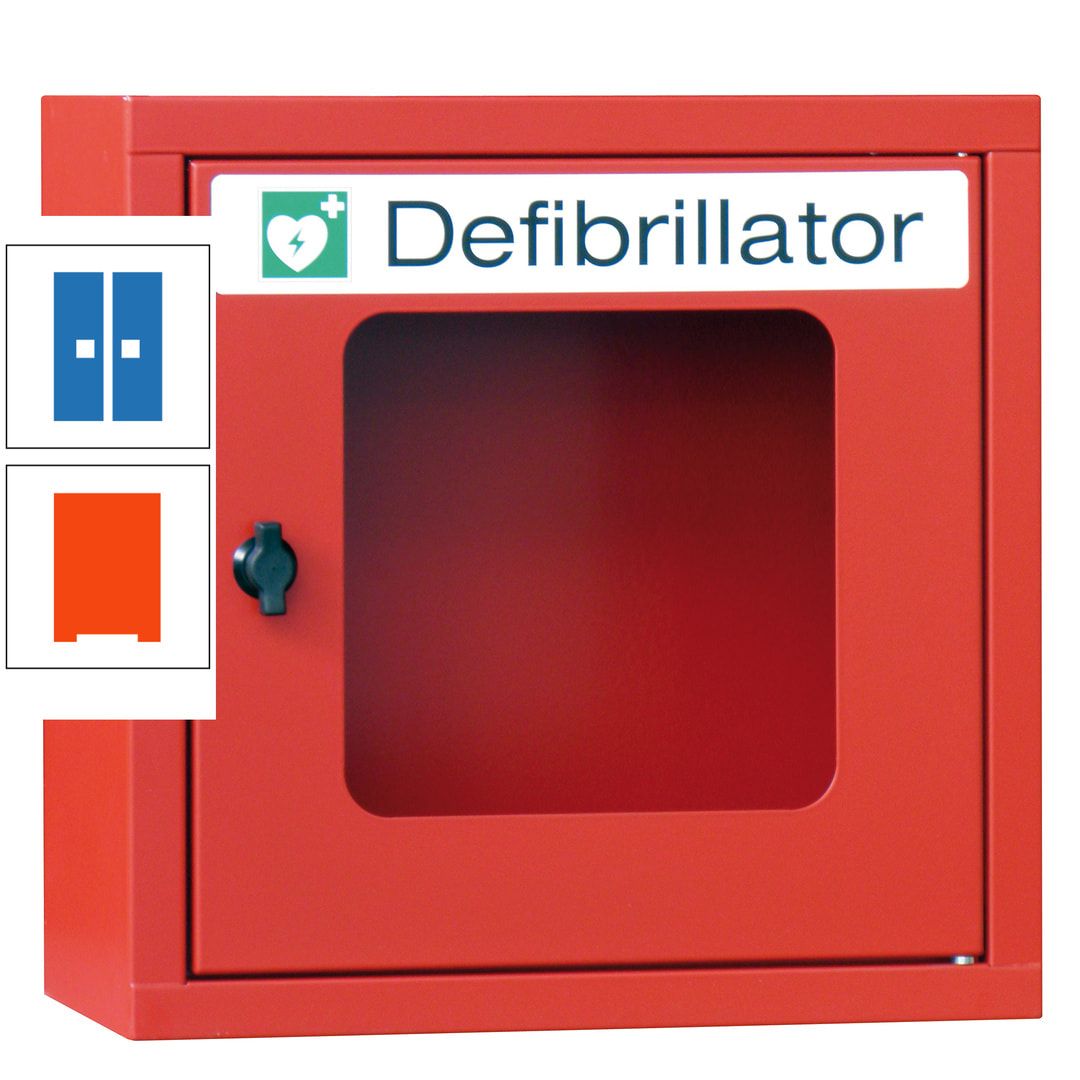 Defibrillatorenschrank - 400 x 400 x 200 mm (HxBxT) - Sichtfenster - anthrazitgrau