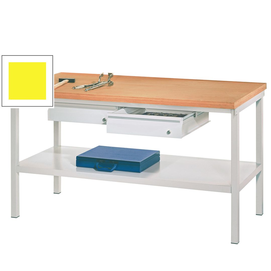 Werkbank mit Ablageboden - 2 Schubladen - 900 x 1.500 x 700 mm (HxBxT) - Traglast 1.050 kg - anthrazitgrau