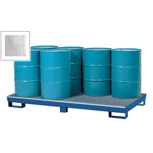 Auffangwanne - 340 l - Traglast 850 kg - Gitterrost - Staplerschuhe - 255 x 2.460 x 1.210 mm (HxBxT) - enzianblau