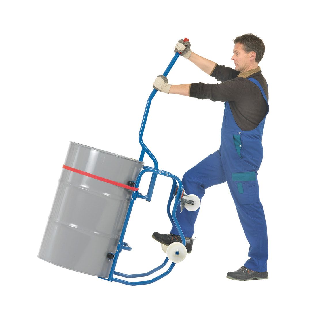 Fetra - Fasskipper für 200 l Fässer - Tragkraft 250 kg - fahrbar - Hebelstange