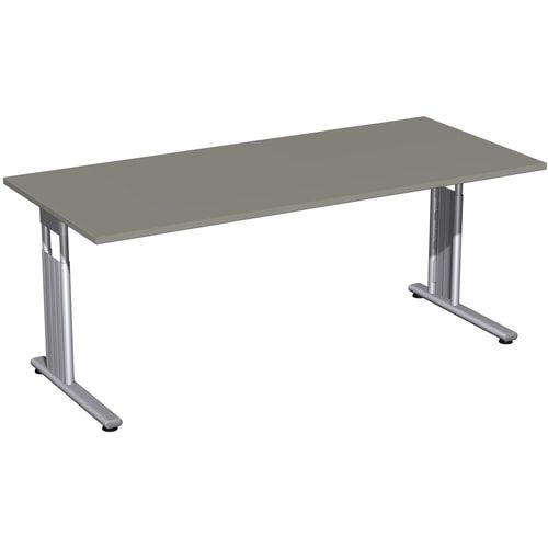 Schreibtisch - C-Fuß Flex - Bürotisch - höhenverstellbar - 820 x 1.200 x 800 mm (HxBxT) - Dekor Ahorn - Gestell silber