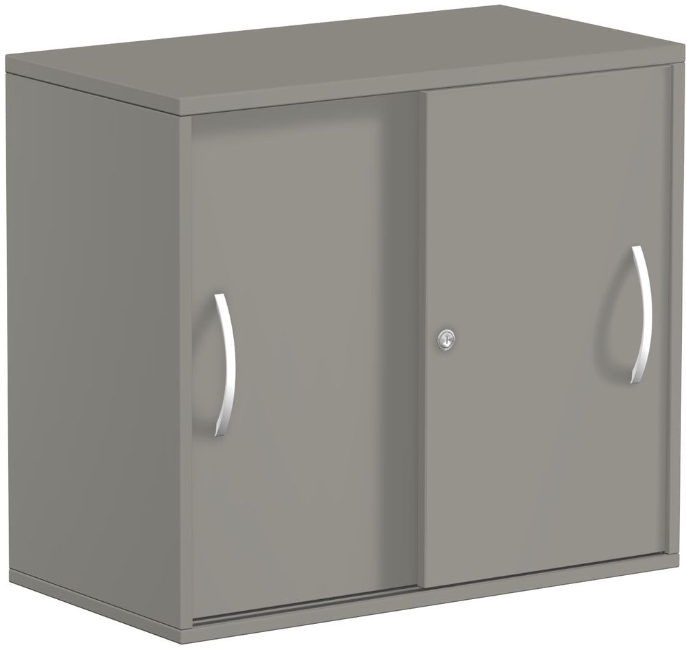 Anstell-Schiebetürenschrank, Holz, 2 Ordnerhöhen, Einlegeboden, Stellfüße, 720 x 1.000 x 425 mm (HxBxT), Frontfarbe Ahorn, Korpusfarbe Ahorn