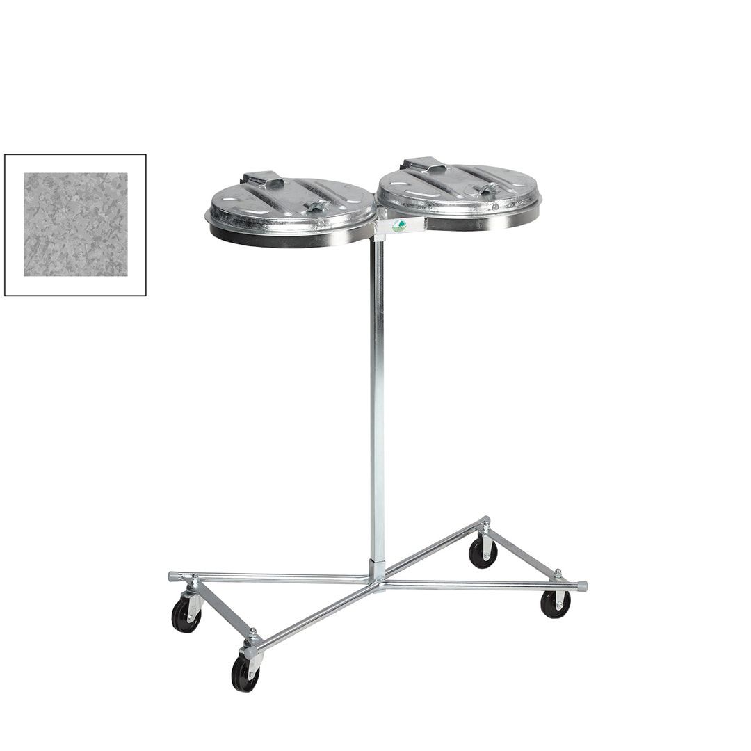 Müllsackhalter zur Wandmontage - für einen 120 l Sack - 400 x 510 mm (BxT) - enzianblau - Deckel Feuerverzinkt