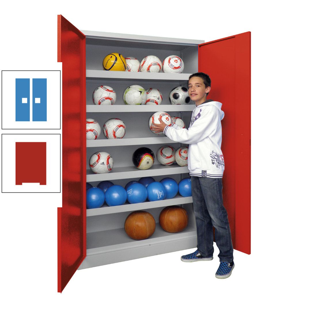 Ballschrank - Vollblechtüren - 5 Böden - 1.950x1.500x500 mm (HxBxT) - anthrazitgrau