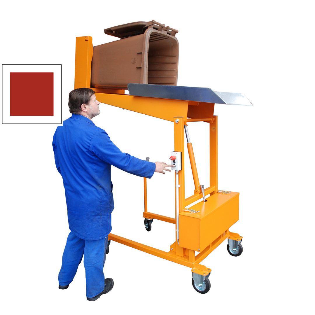 Mülltonnen-Kippstation - Tragkraft 110 kg - elektrisch 12 Volt - feuerrot