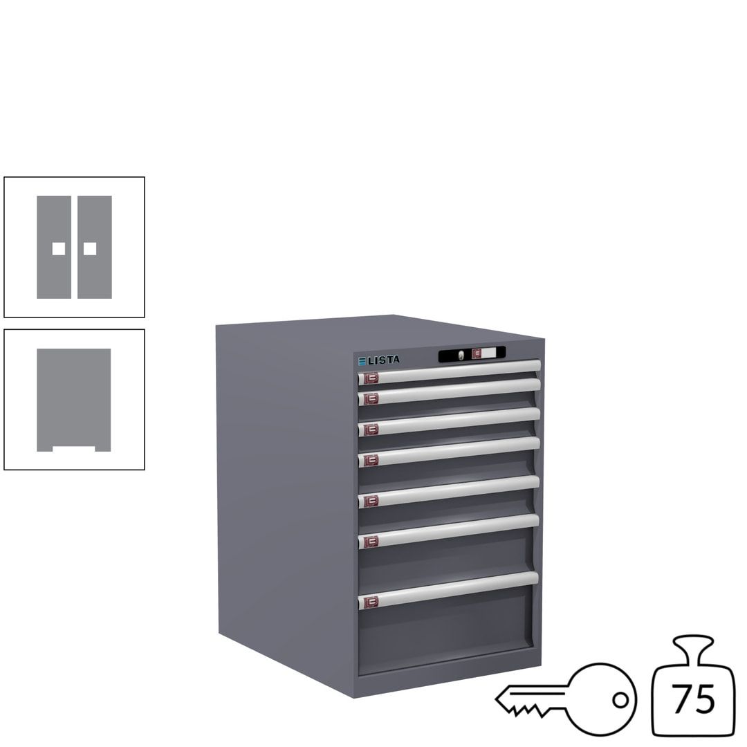 Lista Schubladenschrank - 14.404.010 - 850x564x725 mm (HxBxT) - 7 Schubladen - 75 kg - Key Lock - lichtblau (RAL 5012)