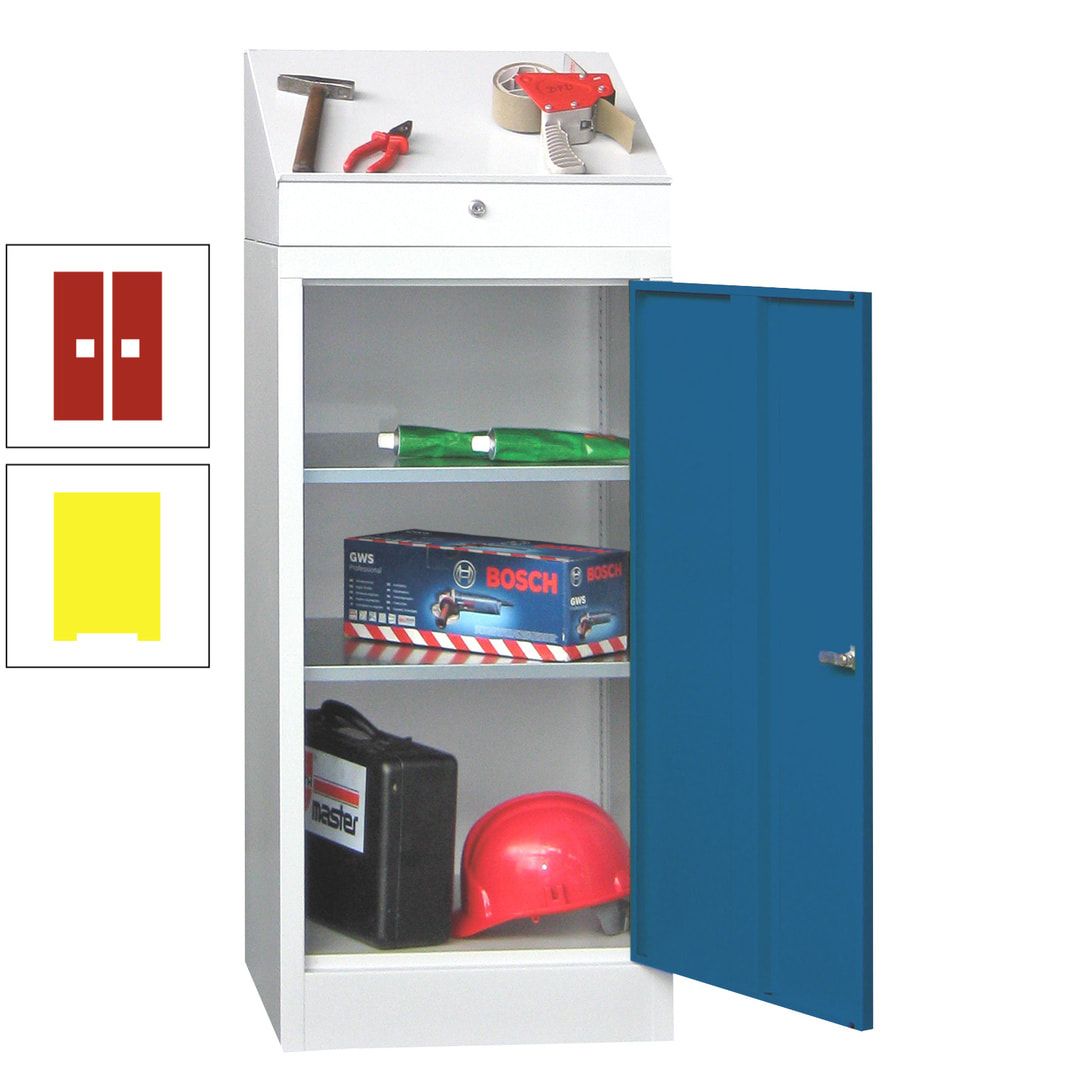 Stehpult mit Schrank - Vollblechtür - Zylinderschloss - 1.270x500x500 mm (HxBxT) - anthrazitgrau