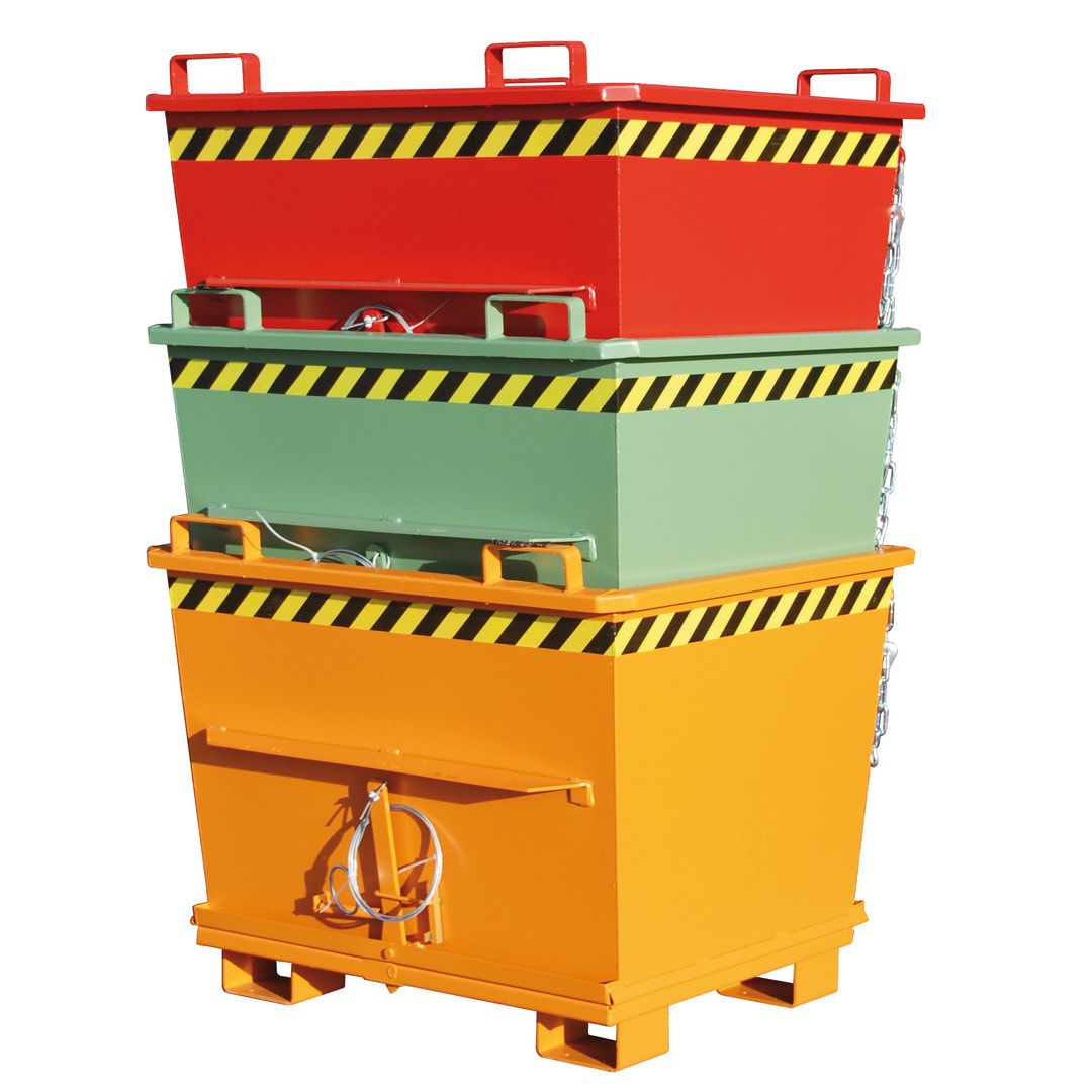 BAUER Klappbodenbehälter - 1.000 l - konisch - 1200x1040x1271 mm - stapelbar - feuerrot