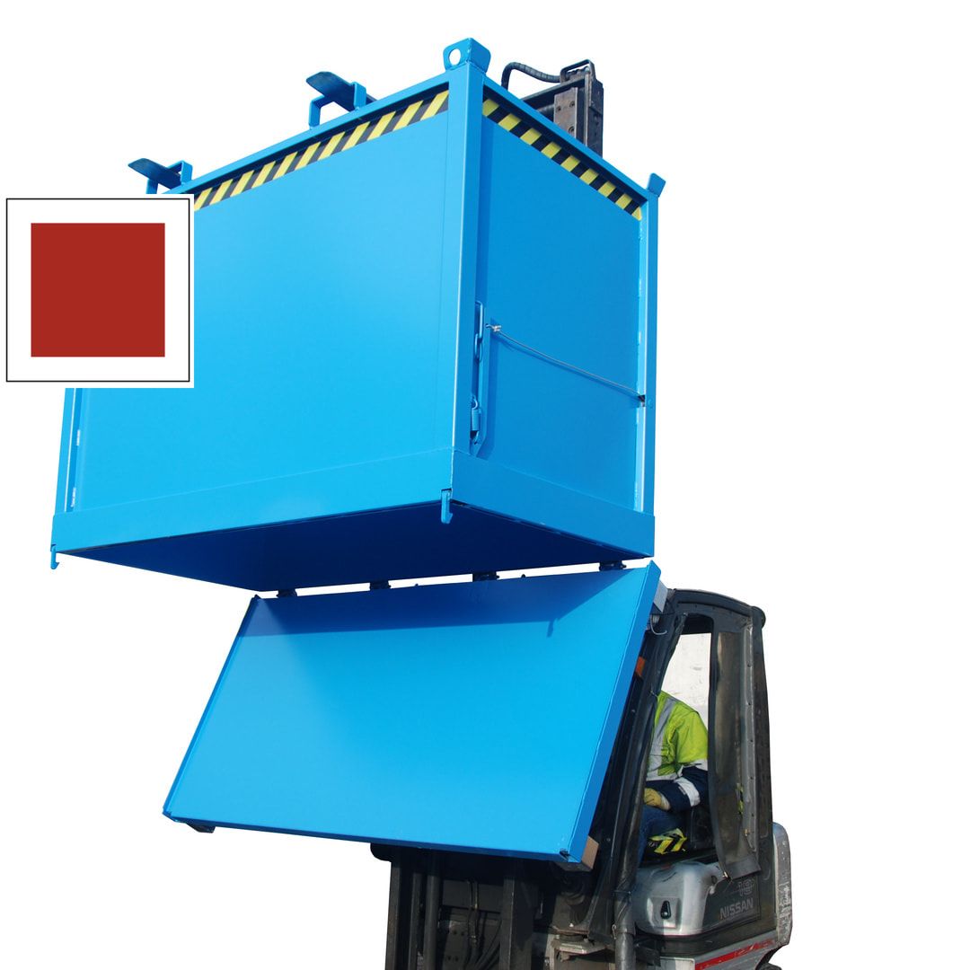 BAUER Klappbodenbehälter - 1.000 l Volumen - 1.250 kg - kranbar - feuerrot