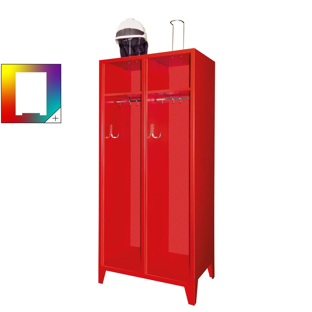 Feuerwehrschrank - 3 Abteile - offenes Ablagefach - 2.100 x 1.230 x 500 mm (HxBxT) - anthrazitgrau