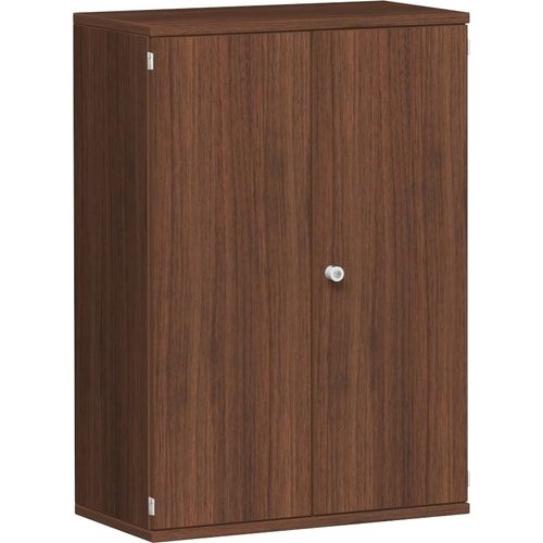 Flügeltürenschrank, Holztüren, 3 Ordnerhöhen, 2 Dekor-Einlegeböden, 1.152 x 1.000 x 425 mm (HxBxT), Frontfarbe Ahorn, Korpusfarbe Ahorn