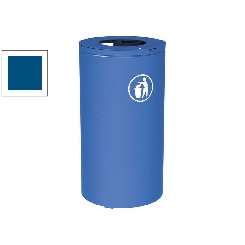 Abfalleimer - 120 Liter - 450 x 845 mm (DxH) - mit Verankerungsstäben - Farbe enzianblau