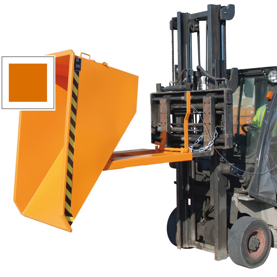 BAUER Kippbehälter - 1.000 l Volumen - 1.500 kg - Scheren-Kippmechanismus - feuerrot