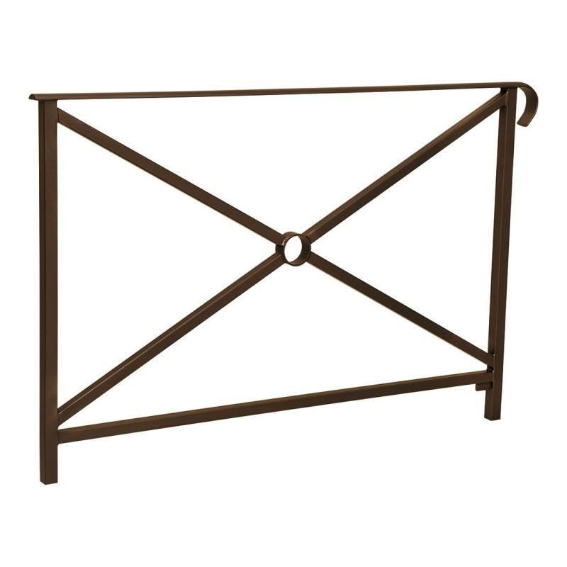 Geländer Kreuz und Kreis - 1.000 x 1.500 mm - flacher Handlauf - Farbe enzianblau - Außengeländer Systemgeländer