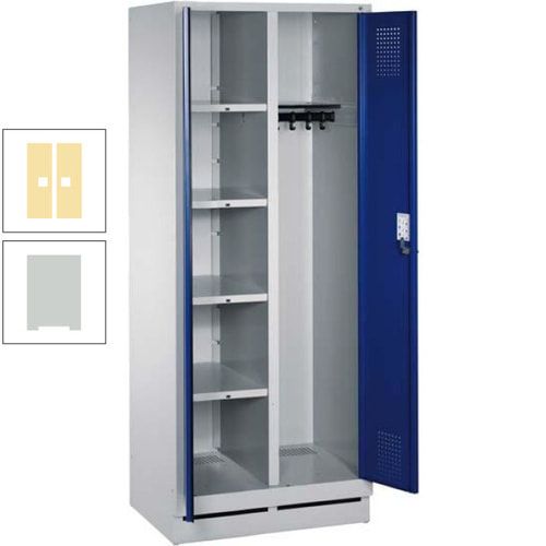 Mehrzweckschrank, Doppeltüren, Füße, 2 Abteile a 300 mm, Korpus anthrazitgrau, Tür anthrazitgrau, 1.800 x 600 x 500 mm (HxBxT)