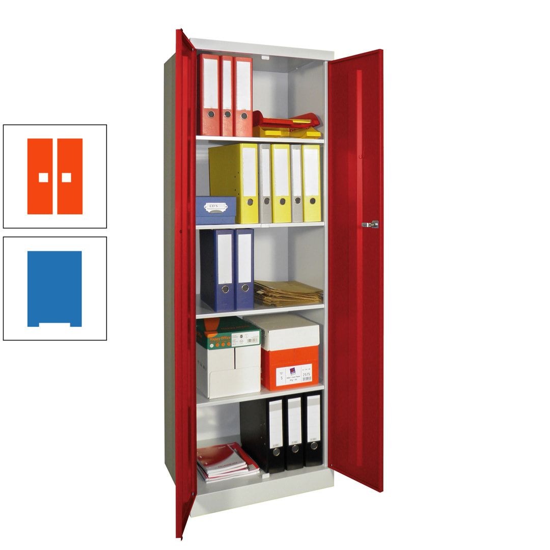 Aktenschrank - Sockel - 4 Böden - 1.800x600x500 mm (HxBxT) - Zylinderschloss - anthrazitgrau