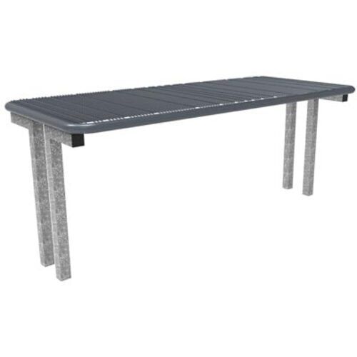 Drahtgitter-Tisch für Außenbereich, zum Einbetonieren, Farbe anthrazitgrau, 730 x 1.795 x 770 mm (HxB)