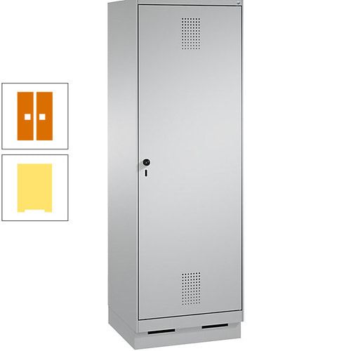 Doppel-Spind, Garderobenschrank, 1 Tür für 2 Abteile a 300 mm, Korpus anthrazitgrau, Türen anthrazitgrau, 1.800 x 600 x 500 mm (HxBxT)