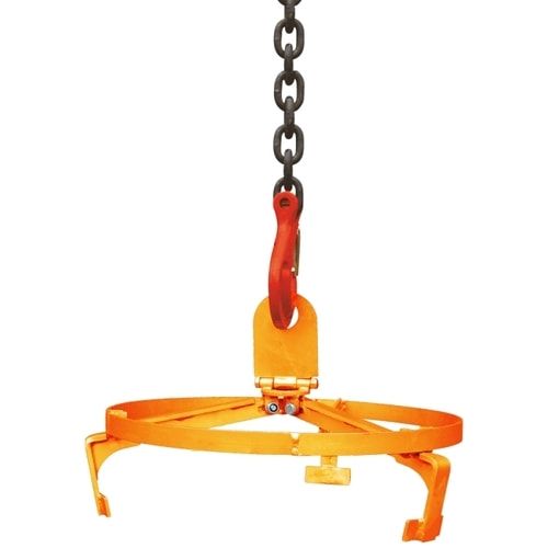 Eichinger Fasstraverse für Kran, Traglast 300 kg, Spannbereich 540 - 600 mm, stehende 200 l Fässer, 3-Punkt-Halterung, Farbe anthrazitgrau (RAL 7016)