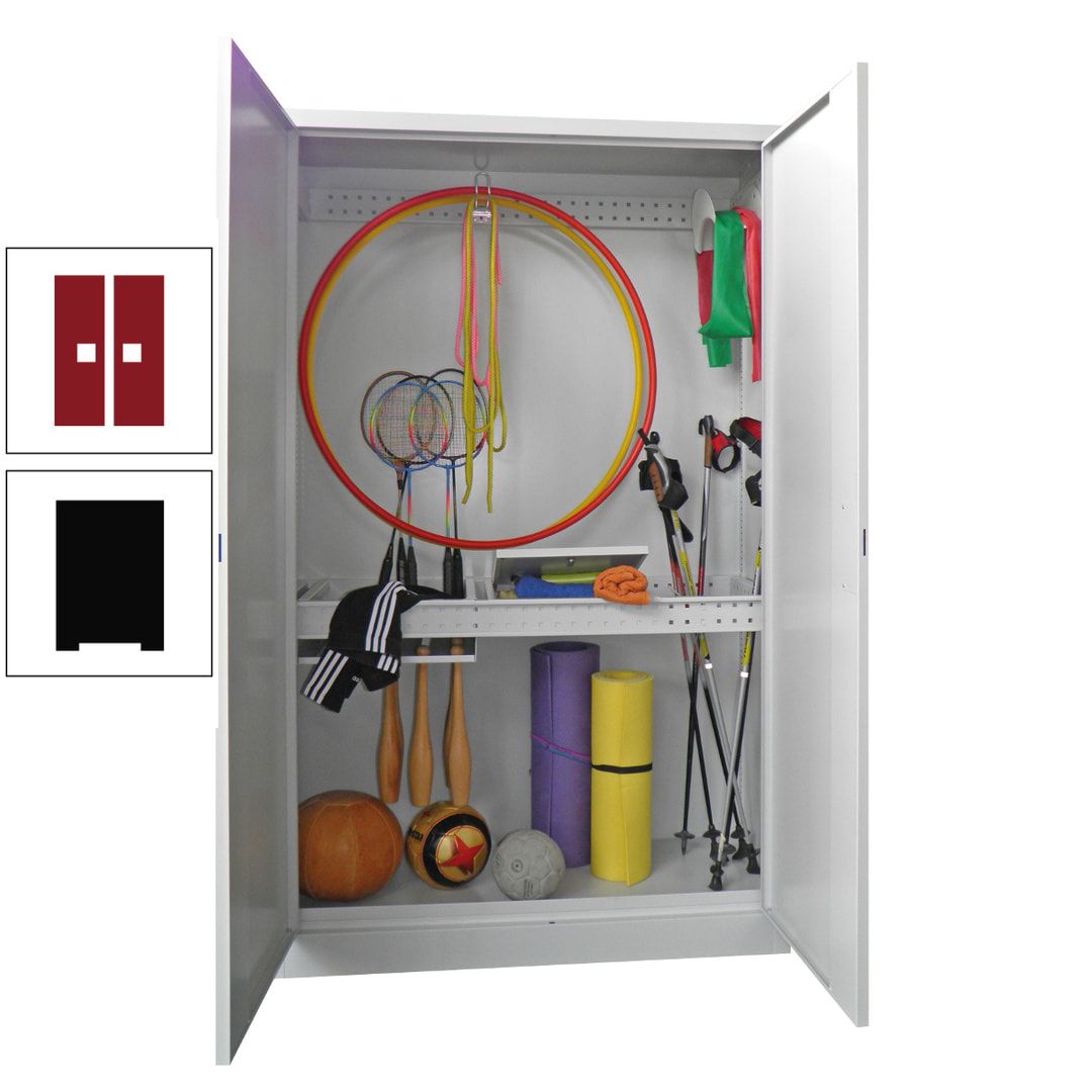 Sportschrank - Vollblechtüren - Variante 1 - 1.950x1.200x500 mm (HxBxT) - anthrazitgrau