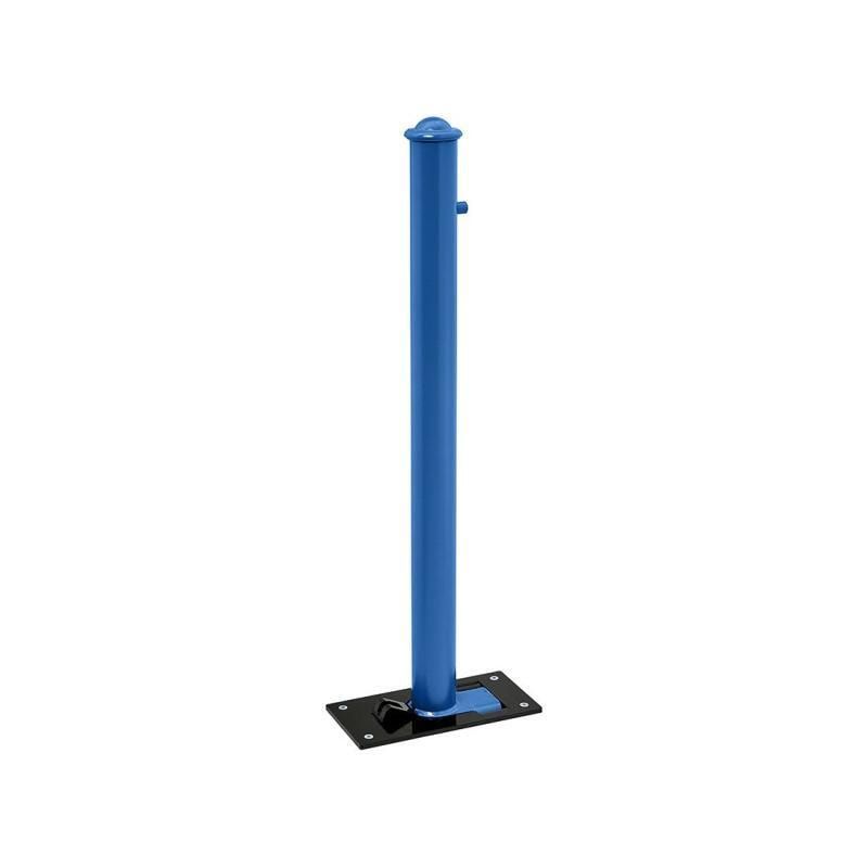 Klappbarer Pfosten mit Helmkopf - 76 x 1.012 mm (DxH) - Überfahrhöhe 106 mm - Farbe enzianblau - Absperrpfosten