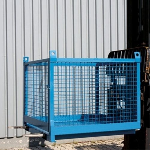 Eichinger Transportbox, Stapler u. Kran, Traglast 1.500 kg, Tür, geeignet für Europaletten, 1.100 x 1.260 x 1.280 mm (HxBxT), Farbe anthrazitgrau