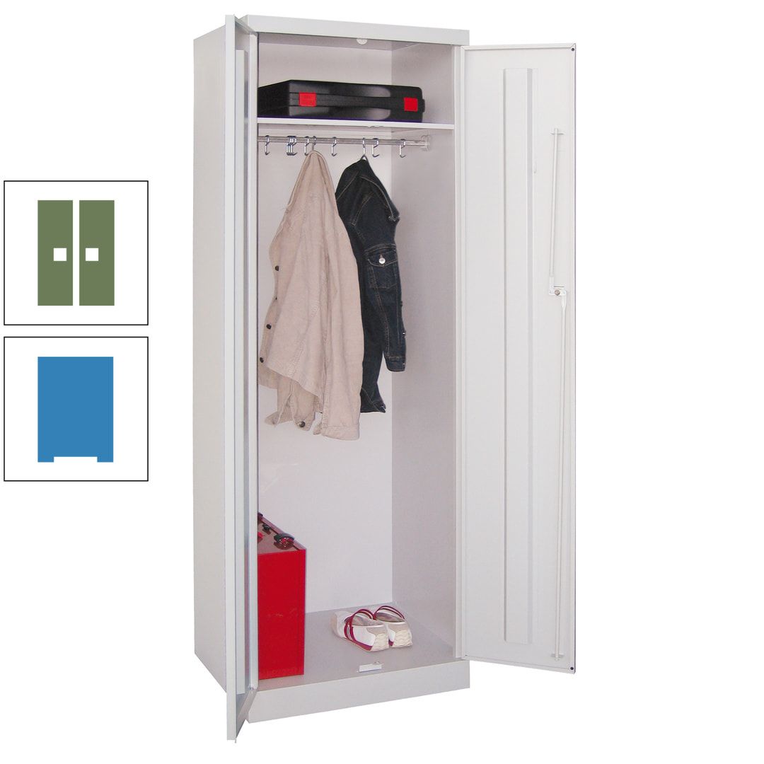 Garderobenschrank - 1 Fachboden - Kleiderstange - 1.800x600x500 mm (HxBxT) - Zylinderschloss - anthrazitgrau