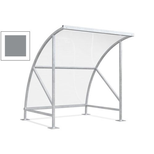 Fahrradunterstand - Fahrradgarage mit Bogendach - Stahl und Kunststoff - 2.290 x 2.090 x 2.100 mm (HxBxT) - Farbe Achatgrau