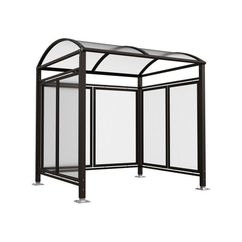 Fahrradunterstand, Fahrradüberdachung, All-in-One+Zusatz, 2.635 x 5.000 x 2.090 mm (HxBxT), auf Bodenplatten, mit Regenrinne, Farbe enzianblau