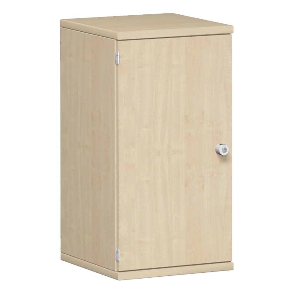 Flügeltürenschrank, Holztüren, Schloßseite links, 2 Ordnerhöhen, 1 Einlegeboden, 768 x 600 x 425 mm (HxBxT), Frontfarbe Ahorn, Korpusfarbe Ahorn
