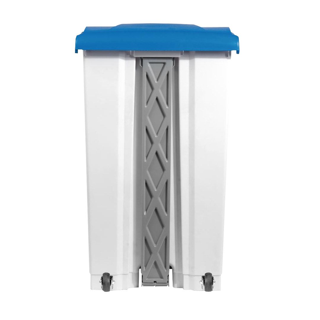 Wertstoffsammler aus Kunststoff - Volumen 70 l - 670 x 500 x 410 mm (HxBxT) - Behälter weiß - Deckel blau