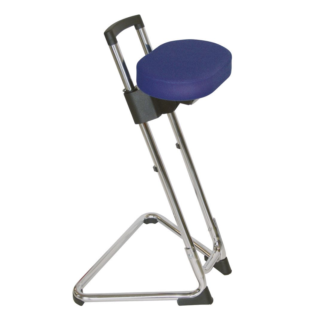 Ergonomische Stehhilfe - höhenverstellbar 60 bis 85 cm - Sitz Kunstleder, atollblau - Gestell schwarz