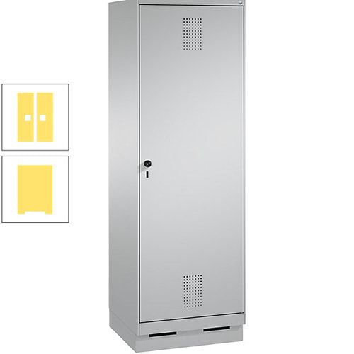Doppel-Spind, Garderobenschrank, 1 Tür für 2 Abteile a 300 mm, Korpus anthrazitgrau, Türen anthrazitgrau, 1.800 x 600 x 500 mm (HxBxT)