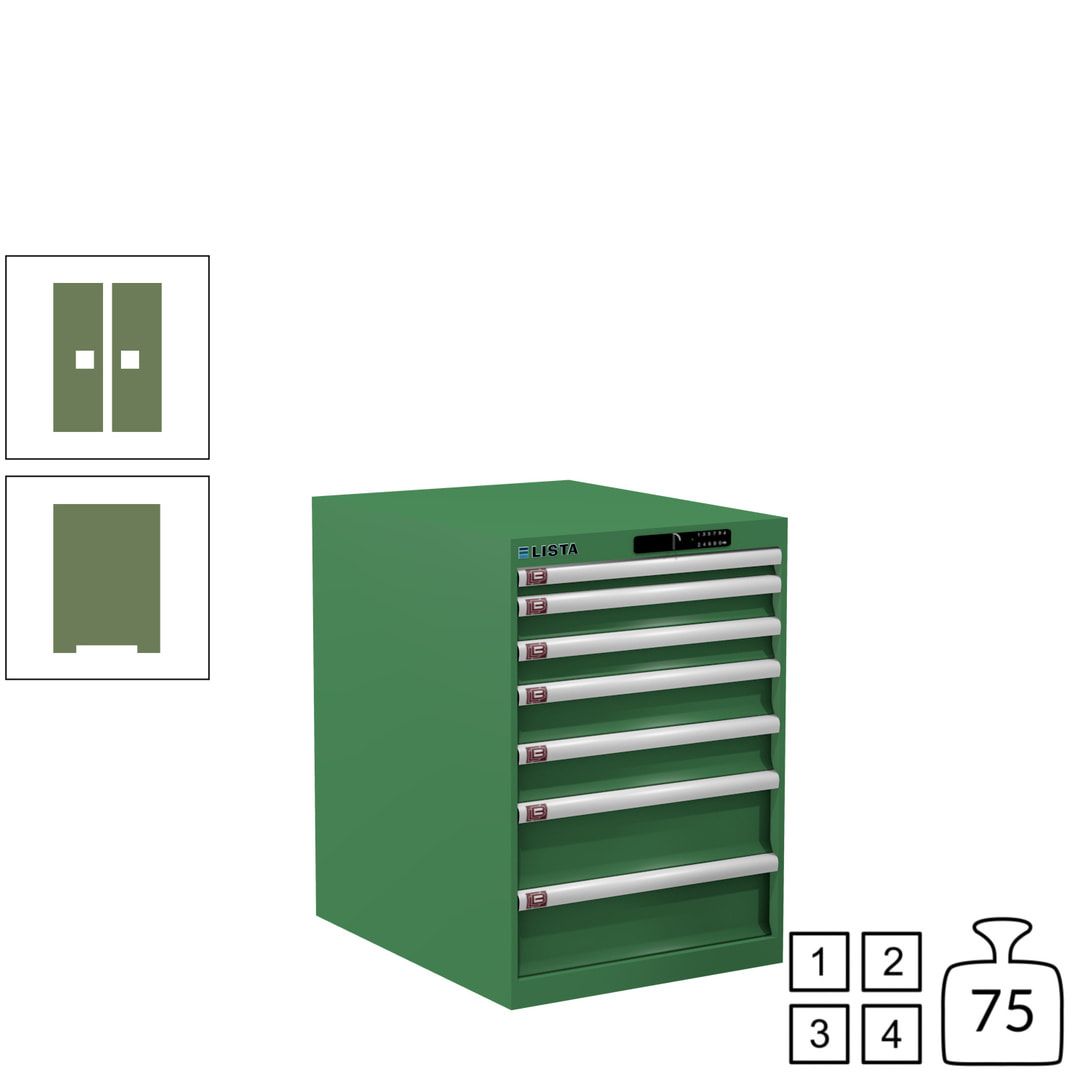 Lista Schubladenschrank - 14.354.010 - 800x564x725 mm (HxBxT) - 7 Schubladen - 75 kg - Key Lock - lichtblau (RAL 5012)