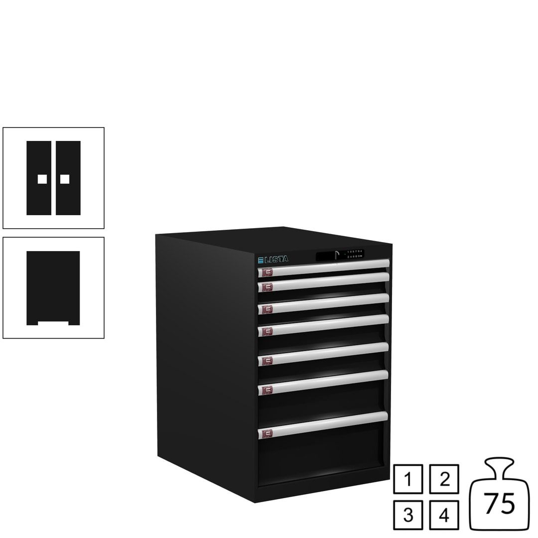 Lista Schubladenschrank - 14.404.010 - 850x564x725 mm (HxBxT) - 7 Schubladen - 75 kg - Key Lock - lichtblau (RAL 5012)