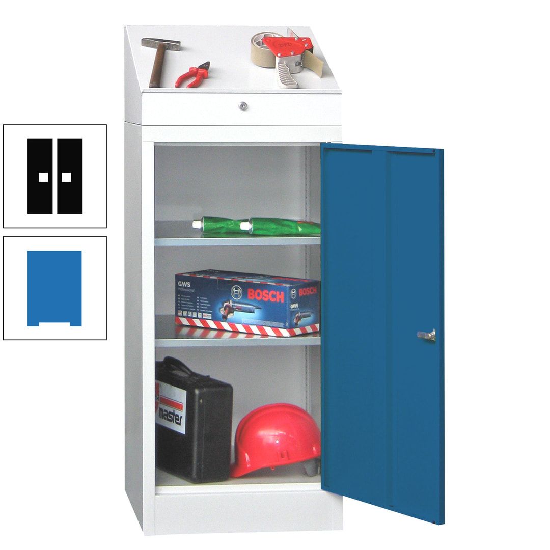 Stehpult mit Schrank - Vollblechtür - Zylinderschloss - 1.270x500x500 mm (HxBxT) - anthrazitgrau