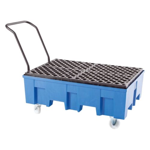 Fahrbare PE-Auffangwanne - 2 x 200 l - 220 l - 620 kg - 1.030 x 865 x 1.245 mm (HxBxT)