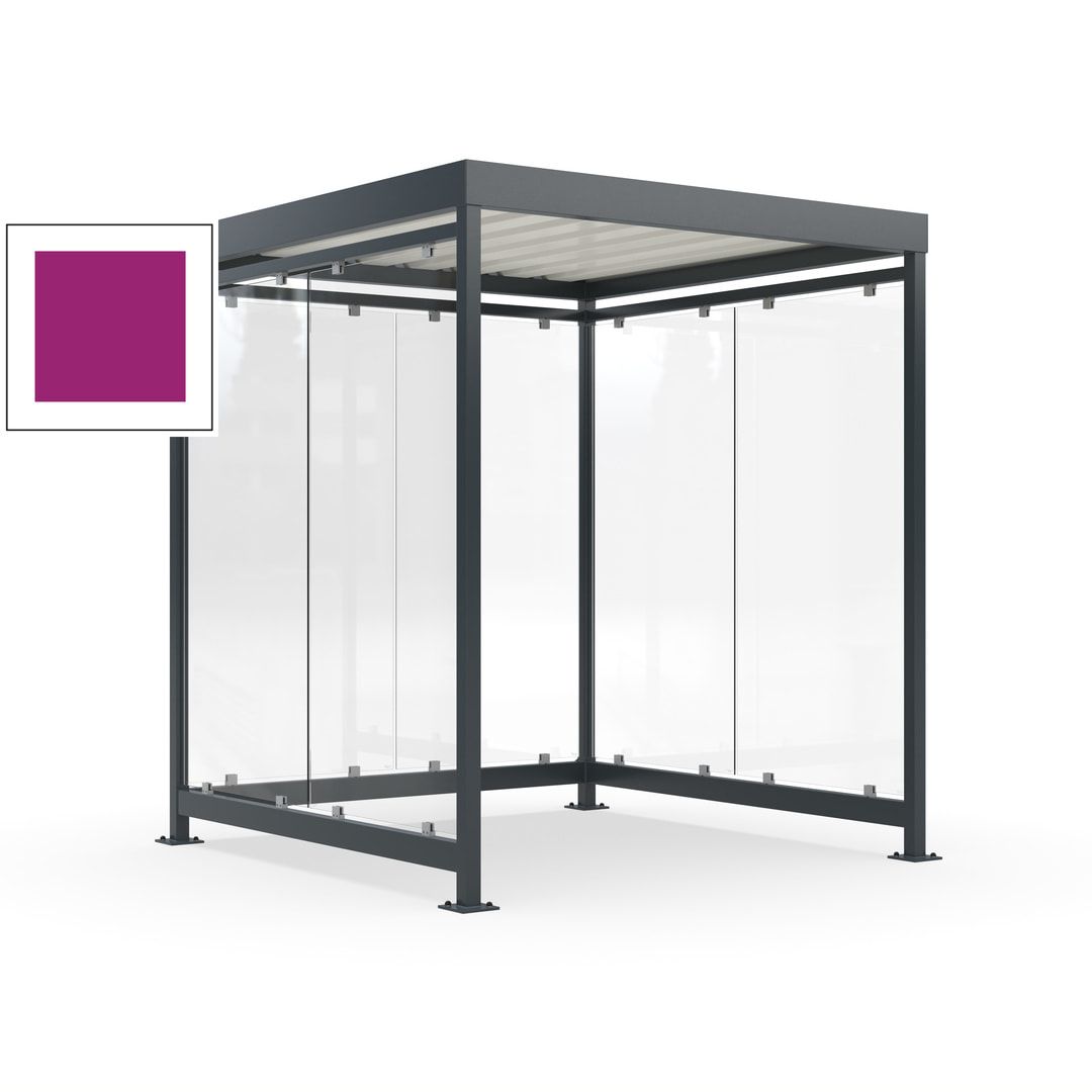 Raucherunterstand, Bushaltestelle, 6-7 Personen, 6 Wände, 2.510 x 2.165 x 2.165 mm (HxBxT), Achatgrau